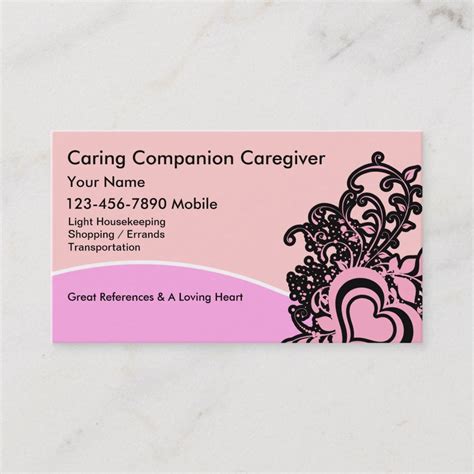 Caregiver Business Cards Templates